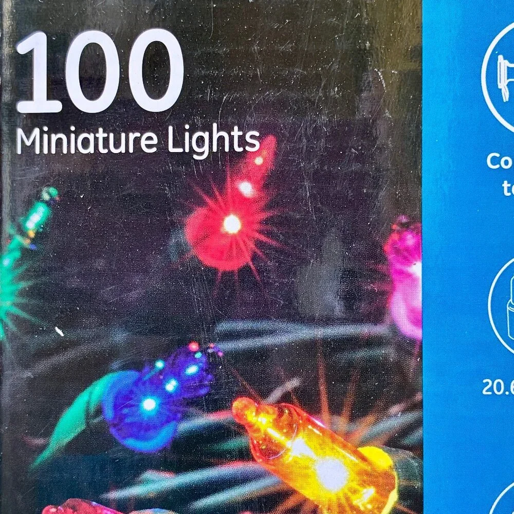 GE 100 Miniature Lights String-A-Long Multicolor Christmas Indoor/Outdoor NEW